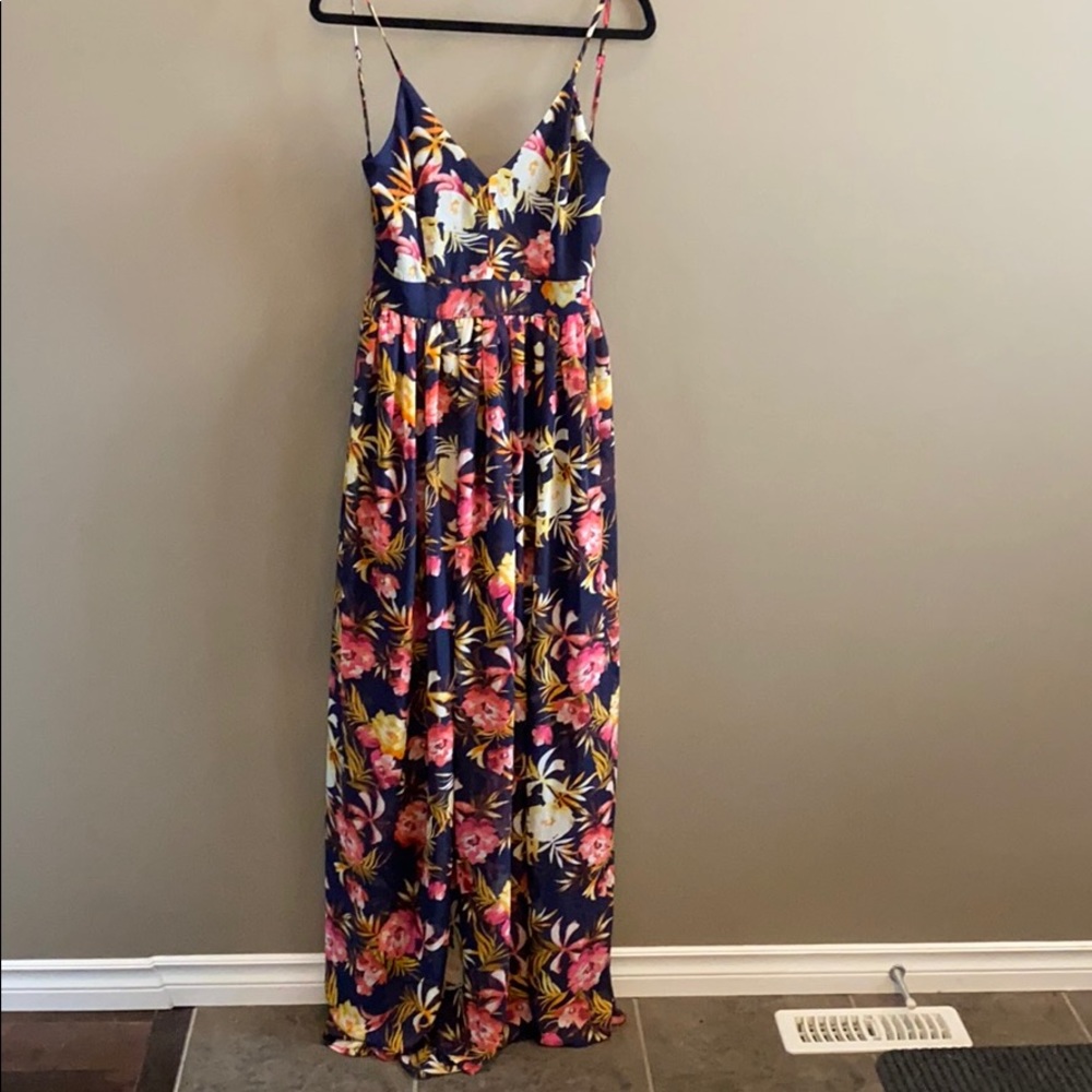 ShopHopes Floral Backless Maxi Dress